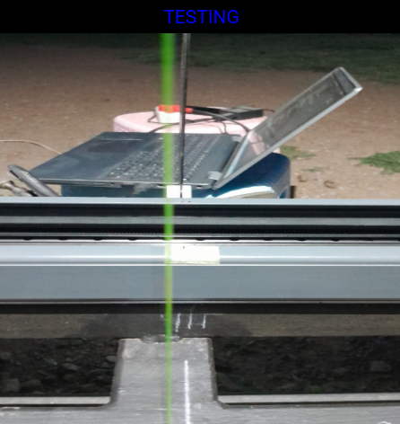 Rail Rod Undergoing Laser Field Accuracy Testing